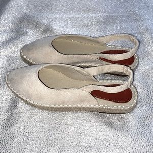 Straw Pointed Beige Tan Sandal Slip-On Shoes